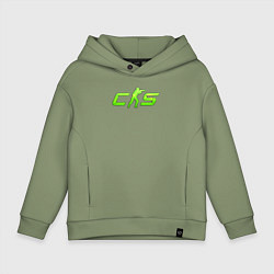 Толстовка оверсайз детская CS2 green logo, цвет: авокадо