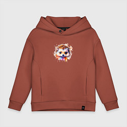 Толстовка оверсайз детская Маленький ежик акварель, цвет: кирпичный
