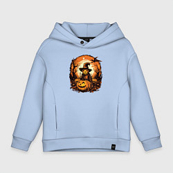 Толстовка оверсайз детская Ночь перед хэллоуином, цвет: мягкое небо
