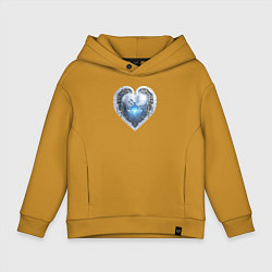 Толстовка оверсайз детская Киберсердце, цвет: горчичный