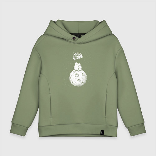 Детское худи оверсайз Love in space / Авокадо – фото 1