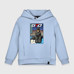 Толстовка оверсайз детская Onizuka in the wolf costume, цвет: мягкое небо
