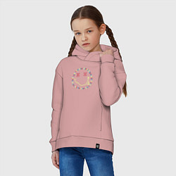Толстовка оверсайз детская Nirvana - floral logo, цвет: пыльно-розовый — фото 2