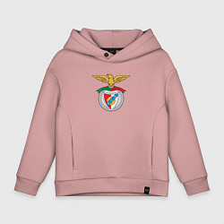 Толстовка оверсайз детская Benfica club, цвет: пыльно-розовый