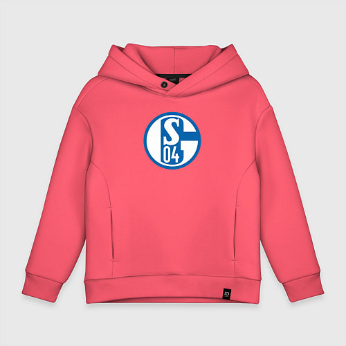 Детское худи оверсайз Schalke 04 fc club / Коралловый – фото 1