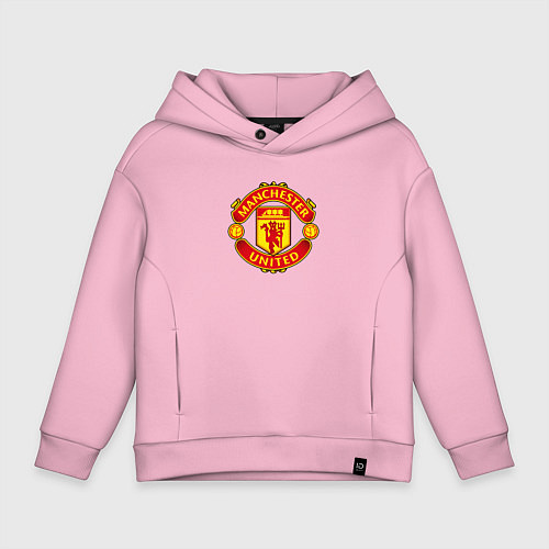 Детское худи оверсайз Манчестер Юнайтед фк спорт / Светло-розовый – фото 1