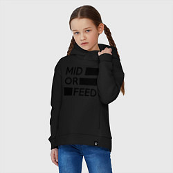 Толстовка оверсайз детская Mid or feed, цвет: черный — фото 2
