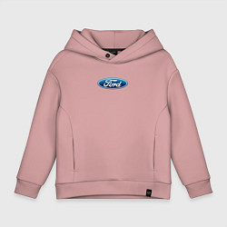 Толстовка оверсайз детская Ford usa auto brend, цвет: пыльно-розовый