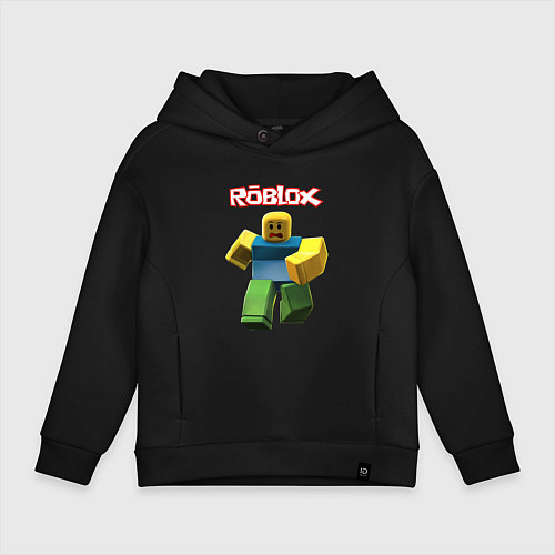 Детское худи оверсайз Roblox бегущий персонаж / Черный – фото 1