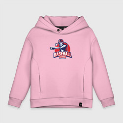 Толстовка оверсайз детская Бейсбольная лига, цвет: светло-розовый