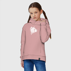 Толстовка оверсайз детская Голова улыбающегося медведя, цвет: пыльно-розовый — фото 2
