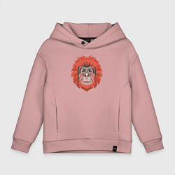 Толстовка оверсайз детская Orange monkey, цвет: пыльно-розовый
