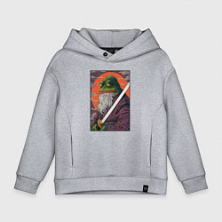 Толстовка оверсайз детская Pepe samurai, цвет: меланж