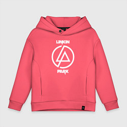 Толстовка оверсайз детская Linkin Park logo, цвет: коралловый