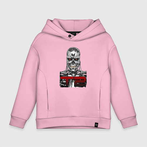 Детское худи оверсайз Terminator 2 T800 / Светло-розовый – фото 1