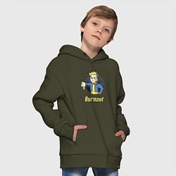 Толстовка оверсайз детская Burnout - vault boy, цвет: хаки — фото 2