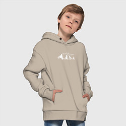 Толстовка оверсайз детская One life one love wite, цвет: миндальный — фото 2