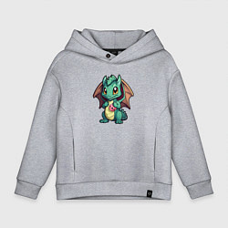 Толстовка оверсайз детская Дракон новогодней мечты 2024, цвет: меланж