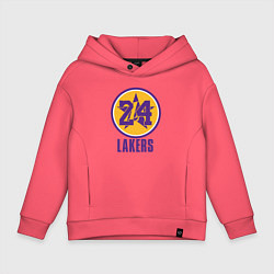 Толстовка оверсайз детская 24 Lakers, цвет: коралловый