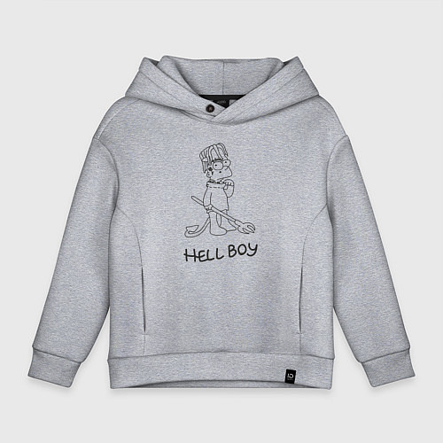 Детское худи оверсайз Bart hellboy Lill Peep / Меланж – фото 1