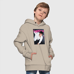 Толстовка оверсайз детская Changbin Rock Star Stray Kids, цвет: миндальный — фото 2