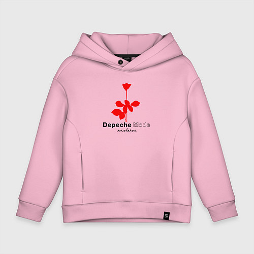 Детское худи оверсайз Depeche Mode - Violator album logo / Светло-розовый – фото 1