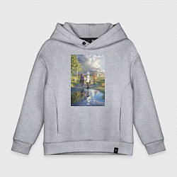 Толстовка оверсайз детская Фрирен провожающая в путь, цвет: меланж