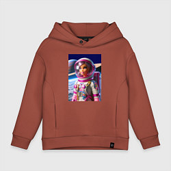 Толстовка оверсайз детская Барби - крутой космонавт, цвет: кирпичный