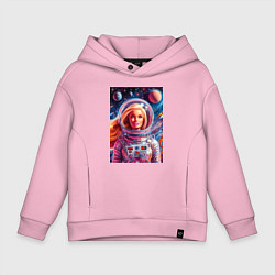 Толстовка оверсайз детская Красавица Барби в космосе - нейросеть, цвет: светло-розовый