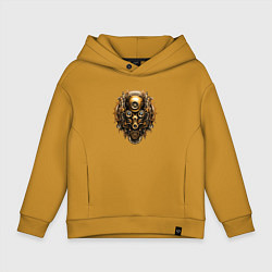 Толстовка оверсайз детская Стимпанк маска, цвет: горчичный