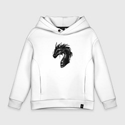 Толстовка оверсайз детская Дракон арт, цвет: белый