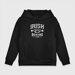 Толстовка оверсайз детская Ирландский бокс, цвет: черный