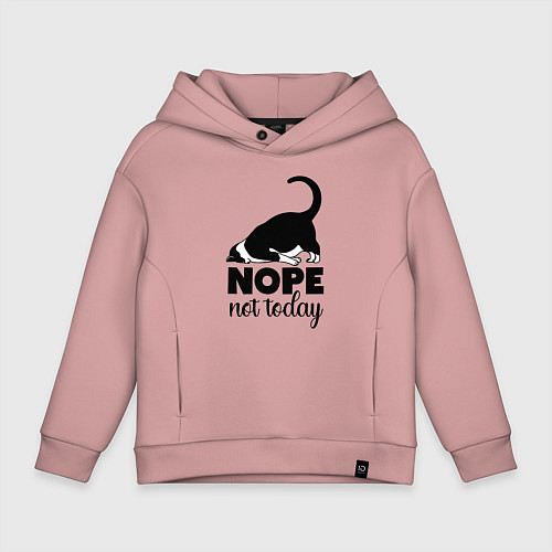 Детское худи оверсайз Nope - not today / Пыльно-розовый – фото 1
