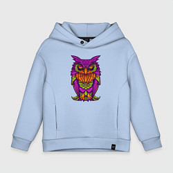 Толстовка оверсайз детская Purple owl, цвет: мягкое небо