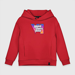 Толстовка оверсайз детская GTA 6 logo, цвет: красный