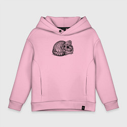 Толстовка оверсайз детская Манул модник, цвет: светло-розовый