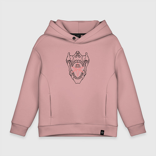 Детское худи оверсайз Bring Me the Horizon - logo / Пыльно-розовый – фото 1