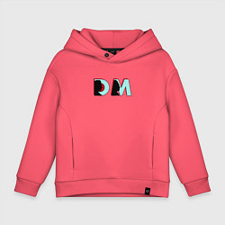 Толстовка оверсайз детская Depeche Mode - DM logo, цвет: коралловый