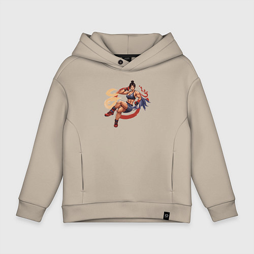 Детское худи оверсайз Энергия в бою / Миндальный – фото 1
