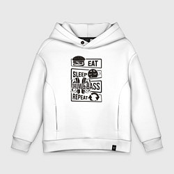 Толстовка оверсайз детская Есть спать драм-н-бейс, цвет: белый
