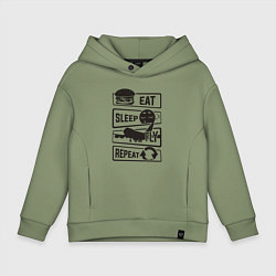 Толстовка оверсайз детская Есть спать летать, цвет: авокадо