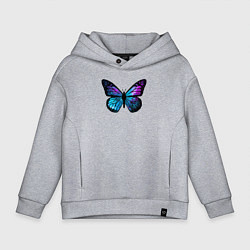 Толстовка оверсайз детская Космическая бабочка, цвет: меланж
