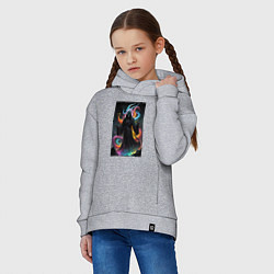 Толстовка оверсайз детская Сама смерть, цвет: меланж — фото 2