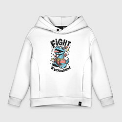 Толстовка оверсайз детская Fight Light, цвет: белый