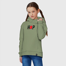 Толстовка оверсайз детская Hip Hop выключатель, цвет: авокадо — фото 2