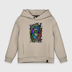 Толстовка оверсайз детская Уроборос милашка, цвет: миндальный