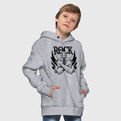 Толстовка оверсайз детская Rock - guitar, цвет: меланж — фото 2
