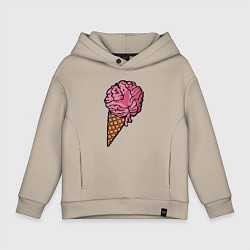Толстовка оверсайз детская Brain ice cream, цвет: миндальный