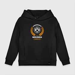 Толстовка оверсайз детская Лого Borussia и надпись legendary football club, цвет: черный