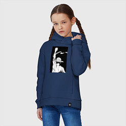 Толстовка оверсайз детская Ван Пис Луффи Монки Д, цвет: тёмно-синий — фото 2